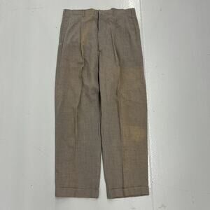 Vintage 50s Kahn Grey Fleck Wide Leg Pleated Trousers 34x29